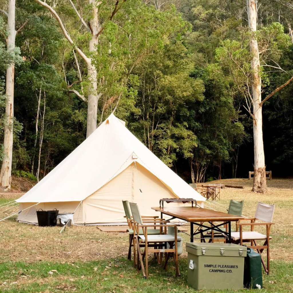Simple Pleasures Glamping Co glamping tents at Glenworth Valley Campground